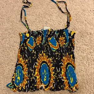Banana Blue Black and Blue Smocked Camisole